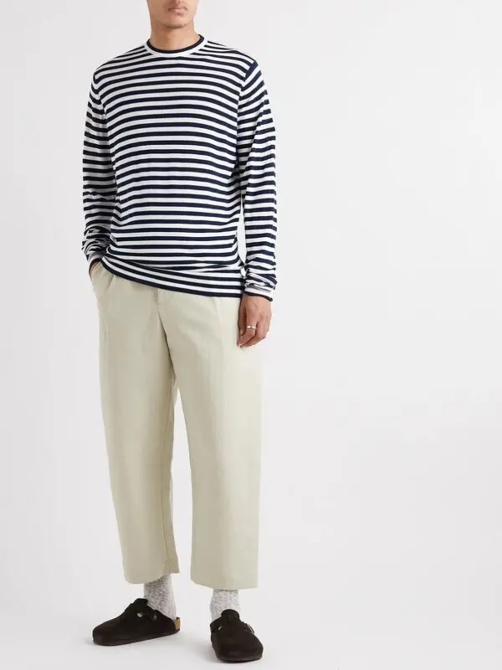 John Smedley Lou Dalton Striped Merino Wool Sweater Size M